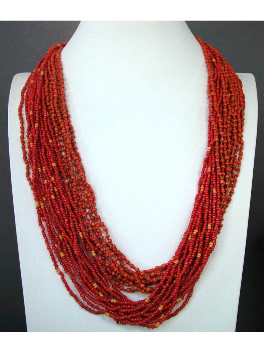 23-Strand Coral Bead Necklace 32 inches